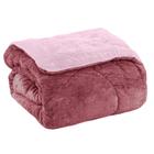 Edredom king plush bicolor - rosa antigo