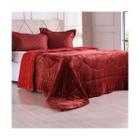 Edredom Plush Bicolor Queen Dupla Face Toque Flannel Vermelho - Bene Casa