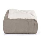 Edredom Plush Sherpa King Taupe Liso 280X260cm - Hedrons