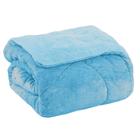 Edredom queen plush bicolor - azul 164520 / 144514