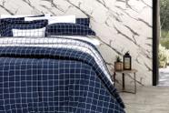 Edredom Queen Vida Bela 200 Fios Vintage Quadros Blue Kacyumara