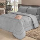 Edredom Soft Casal Queen Dupla Face Casen 240x210cm Cinza