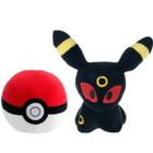 Eevee Evoluções Kit Com 2 Pelúcias Pokemon Umbreon Pokebola