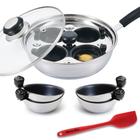 Egg Poacher Pan Eggssentials em aço inoxidável antiaderente 75 mL