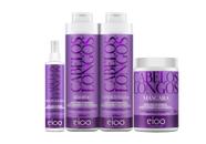 Eico Cabelos Longos Shampoo e Condicionador 800ml + Máscara Hidratação 1kg + Spray Protetor Térmico