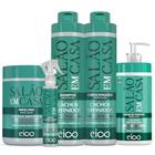 Eico Kit Cachos Definidos Shampoo e Condicionador 800ml + Máscara 1Kg e Creme 600ml