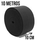 Elastico Preto Reforçado Largo 10cm Com 10 Metros de Comprimento - ARADESC