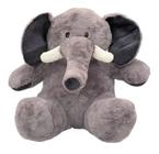 Elefante Cinza Sentado 46.5cm - Pelúcia - Fofy Toys