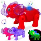 Elefante De Brinquedo Com Som E Luz Musical Anda Led Animal