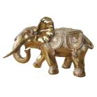 Elefante de Cerâmica Dourado - 21x13x30cm - Personalize seu Espaço com Nosso Elefante de Cerâmica Sofisticado - Eleve sua Casa!