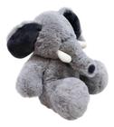 Elefante De Pelúcia Cinza Sentado 20cm Fofy Toys