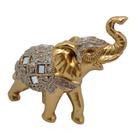 Elefante Decorativo Dourado Indiano Resina
