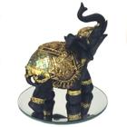 Elefante Decorativo Resina C/ Base De Espelho Indiano Sorte