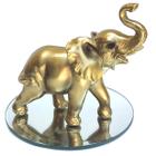 Elefante Decorativo Resina C/ Base De Espelho Indiano Sorte - M01esp