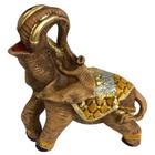 Elefante Indiano Com Manto Dourado Decorativo Prosperidade - Retrofenna Decor