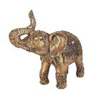 Elefante Indiano Ouro Velho Grande Manto Pedra Cristal 14001