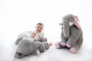 Elefante Pelúcia bebê 80cm Antialérgico presente almofada travesseiro