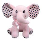 Elefante Pelúcia Rosa 26 Cm Altura