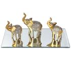 Elefantes Decorativos em resina com base em espelho Indiano Sorte elefante decoração KP0002