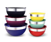 Elite Gourmet EBS-0012 Conjunto de Bowls Inox Coloridos com Tampa (6 Peças)