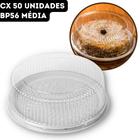 Embalagem BP56 Média Redonda Bipack Bolos Tortas - 29,3x8,9cm - CX 50 Unidades