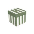 Embalagem Para Presentes Caixa Modelo Cubo Royal Verde Tamanho M 15x15x15cm - Cromus