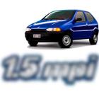 Emblema 1.5 Mpi Fiat Fundo Azul Cromado