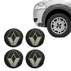 Emblema Adesivo Calota Renault Preto Resinado - Kit 4 Unid - VIA PEÇAS