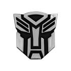Emblema Adesivo Transformers Cromado C/ Preto Carro Capacete Moto