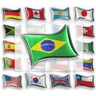 Emblema Bandeira Países Adesivo Resinado Etiqueta - Diadema