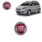 Emblema da Frente Fiat Idea 95MM Vermelho Adesivo