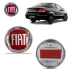 Emblema de Trás Fiat Linea 95MM Vermelho Adesivo - BWR