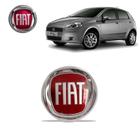 Emblema Dianteiro Fiat Punto 95MM Vermelho Adesivo