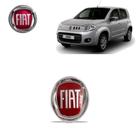 Emblema Dianteiro Fiat Uno 2011 95MM Vermelho Adesivo