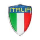 Emblema Escudo Da Itália Com Moldura Cromada 6 Cm x 4,5 cm