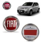 Emblema Fiat Uno Grade Dianteiro Fiat Uno 2011 95MM Vermelho Adesivo