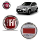 Emblema Fiat Uno Grade Dianteiro Fiat Uno 2011 95MM Vermelho Adesivo - BWR