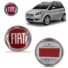 Emblema Idea Grade da Frente Fiat 95MM Vermelho Adesivo