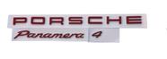 Emblema Letra Porsche + Panamera + S Vermelho