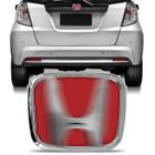 Emblema Porta Malas Honda Cromado Fundo Vermelho Civic Fit City HRV WRV