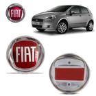 Emblema Punto Grade Dianteiro Fiat 95MM Vermelho Adesivo