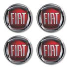 Emblema Resinado Calota Fiat Vermelho 48mm 4 Pçs - GID Adesivos