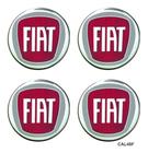 Emblema Resinado Calota Fiat Vermelho Adesivo 55mm 4 Unid - Resitank