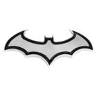 Emblema Rígido Morcego Batman Cromado C/ Preto 4 cm (A) x 8 cm (L)