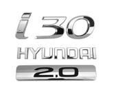 Emblemas Hyundai I30 2.0 Letreiro Cromado (kit 3 Pçs)