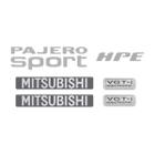 Emblemas Pajero Sport Hpe Vgti 2009 Adesivo Mitsubishi Prata - SPORTINOX