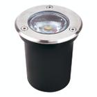 Embutido de Solo LED 6W Inox Cromado Redondo Luz Branco Quente Bivolt Luminatti