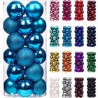 Emopeak 24Pcs Bolas de Natal Enfeites para a árvore de Natal - Decorações da árvore de Natal à prova de quebra Bola suspensa para a decoração da festa de casamento de férias (Lago Azul, 2.5 "-6.2CM)