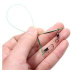 Encastoador 25cm para pesca com cabo de aço (chicote anti mordida) com girador e snap - 1 unidade