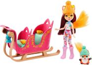 Enchantimals Snowtastic Sled Set com Felicity Fox Small Doll (6-in), Flick Animal Figure, Sled, e Acessórios, Faz um Grande Presente para Crianças de 3 a 8 anos